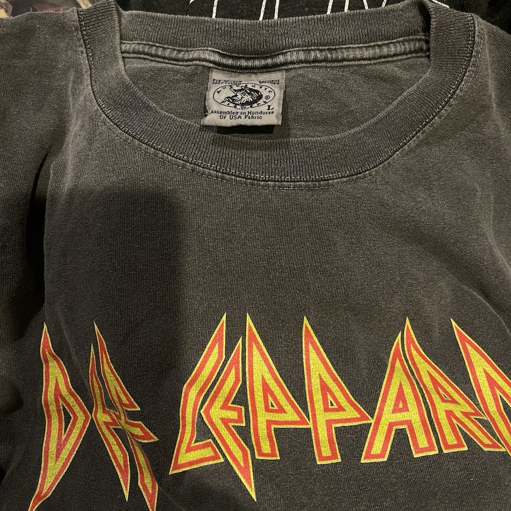 Vintage Def Leppard T Shirt L Rock Brigade Tour 2006 Double Sided Band Music Y2K
